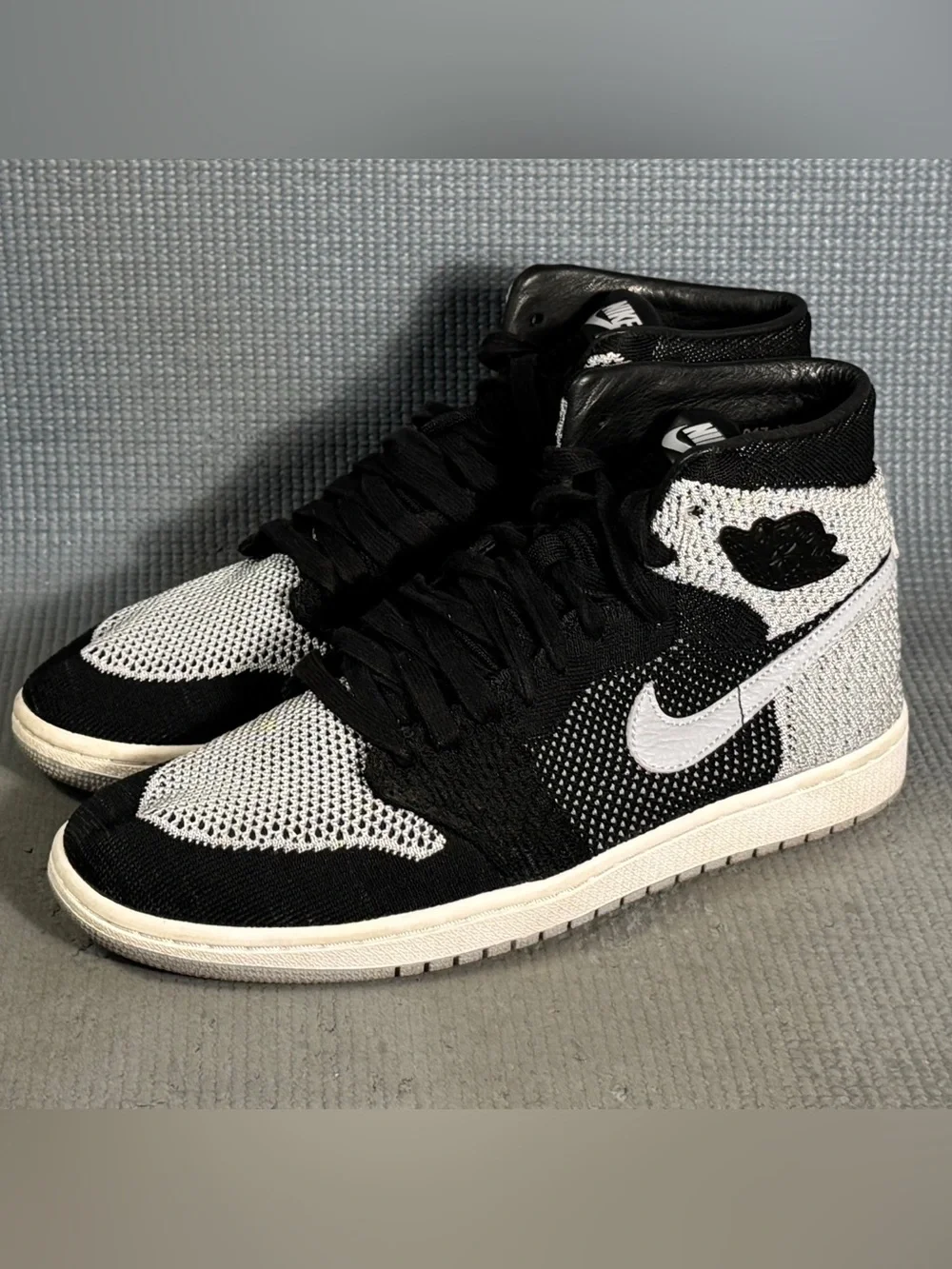 Nike Air Jordan 1 Retro High FlyKnit Shadow Black Shoes 919704-003 Men’s Size 10